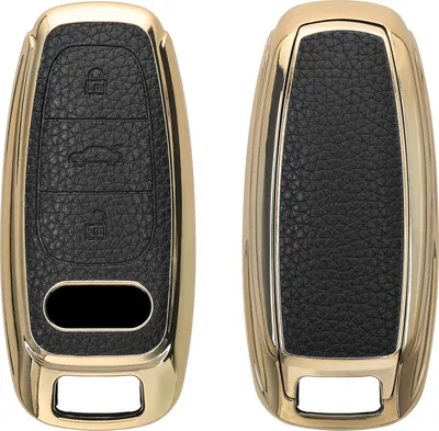 Produktbild von kwmobile Autoschlüssel Hülle kompatibel mit Audi A6 A7 A8 Q7 Q8 3-Tasten Autoschlüssel Keyless Hülle - Schlüsselhülle aus TPU und Kunstleder - Cover