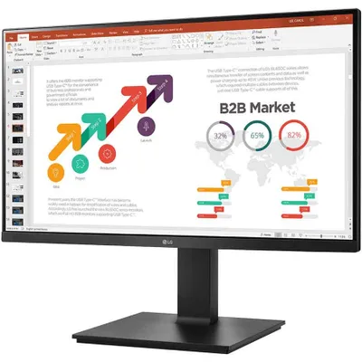Produktbild von LG 24BP45SP-B - LED-Monitor - 61 cm (24") (23.8" sichtbar) - 1920 x 1080 Full HD (1080p) - IPS - 250 cd/m²