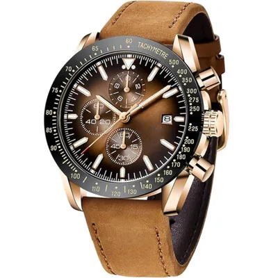 Produktbild von Tyme Florence Herren Uhr Chronograph Analog Quarz 30m Wasserdicht Mit Datum Casual Armbanduhr für Männer in Geschenkbox
