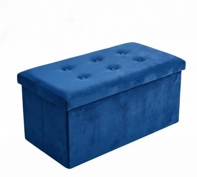Produktbild von Rechteckiger Samthocker mit Stauraum, faltbar, 76 × 38 × 38 cm