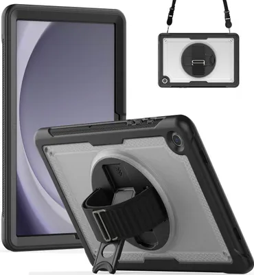 Productafbeelding van Accezz Rugged Backcover met schouderstrap voor de Samsung Galaxy Tab A9 Plus - Transparent