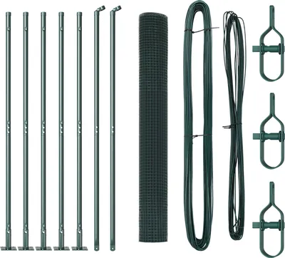 Produktbild von Möbel Zaunpfosten Set Set mit 2 Grün Metall mit Kunststoffbeschichtung - Metallzäune 3352403