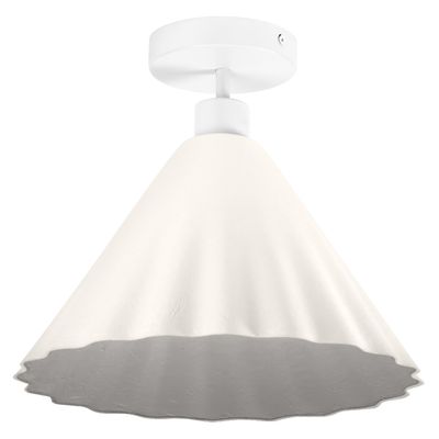 LEDVANCE weiße Nachbildung Pulp Deckenleuchte aus Metall und Pappmaché, E27, 310 mm Durchmesser, Lampenschirm aus recyceltem Material, nachhaltig dank austauschbarer Lichtquelle, einfache Installation