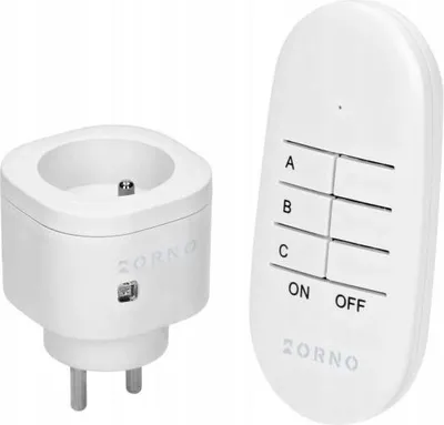 Obrázek produktu pro Bezdrátová zásuvka s dálkovým ovládáním ORNO OR-GB-461, 1+1, bílá