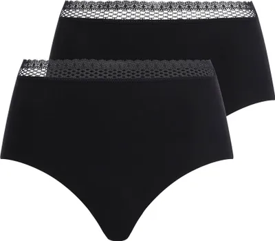 Produktbild von Chantelle Damen Taillen-Slip 2er Pack - Cozy Chic, unsichtbar, atmungsaktiv Schwarz M
