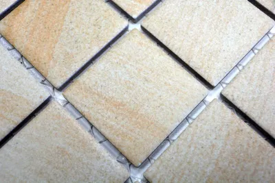 Produktbild von Handmuster Mosaikfliese Natursteinoptik beige Struktur Badfliese Fliesenspiegel MOS16-AISO98_m