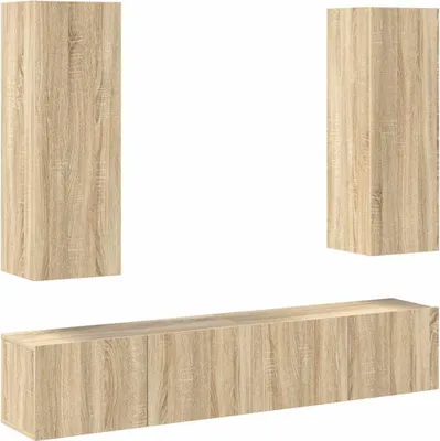 Produktbild von vidaXL 4-tlg. TV-Schrank-Set Sonoma-Eiche Holzwerkstoff
