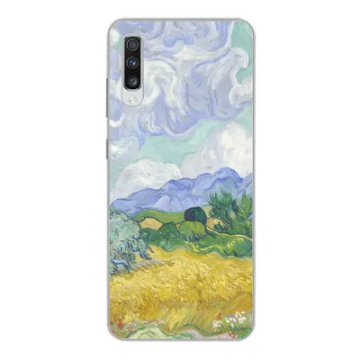 Produktbild von MuchoWow® Handyhülle Schutzhülle Hülle für Samsung Galaxy A70 Weizenfeld mit Zypressen - Vincent van Gogh Silikon Softcase Handy Hülle - Schutzhaube