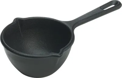 Produktbild von STIELKASSEROLLE Induktion 0,4 L Gusseisen Stieltopf Kasserolle Kochtopf Schwarz