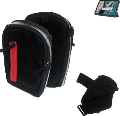 Produktbild von K-S-Trade Outdoor Gürtel-Tasche Holster Umhänge-Tasche kompatibel mit Nokia T20 Wi-Fi schwarz Handy-Tasche Case travelbag Schutz-Hülle Handy-Hülle