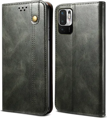 Image de Etui pour Xiaomi Redmi Note 10 5G, étui en cuir avec fonction stand vert