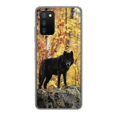 Produktbild von MuchoWow® Handyhülle Schutzhülle Hülle für Samsung Galaxy A03s Wolf - Fels - Baum Silikon Softcase Handy Hülle - Schutz
