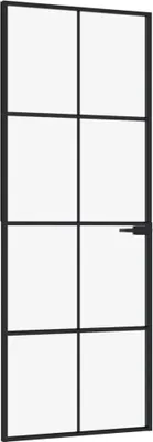 Obrázek produktu pro vidaXL Interiérové dveře černé 76x201,5 cm Tvrzené sklo a hliník Slim