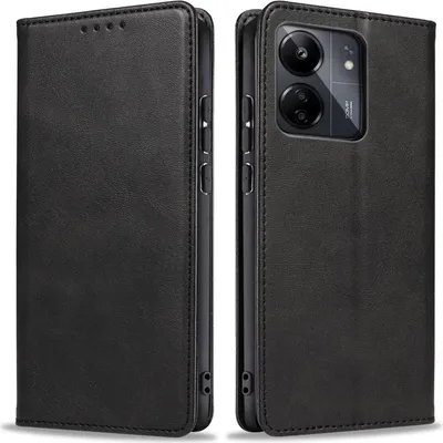 Produktbild von Handyhülle für Xiaomi Redmi 13C Kunstleder Flip Cover Hülle Handytasche Case Kartenfach Farbe: Schwarz