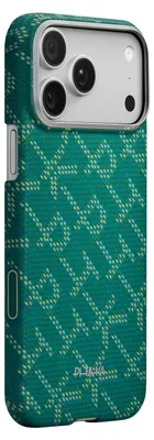 Immagine prodotto di Custodia Pitaka Ultra-Slim, Monogramma-Oro/Verde - iPhone 17 Pro Max