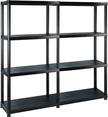 Produktbild von Lagerregal mit 4 Böden Schwarz 122x30,5x130 cm Kunststoff