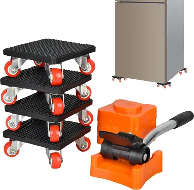 Produktbild von Möbelheber für Umzüge – Möbelheber mit 4 Rollen, Tragfähigkeit 500 kg, Set zum Bewegen von Möbeln, 360° Drehung