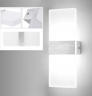 Obrázok produktu pre Yakimz LED nástenné svietidlo 12W chodbové svetlo vnútorné nástenné reflektory vonkajšie chodbové svietidlo biele