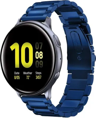 Produktbild von Strap-it Samsung Galaxy Watch Active / Active 2 Gliederamband (Blau)