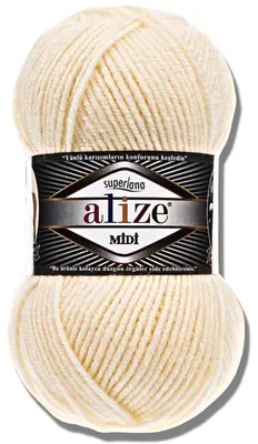 Immagine prodotto di Alize 1x 100g, filato Superlana Midi, tinta unita, adatto per uncinetto e maglia (1)