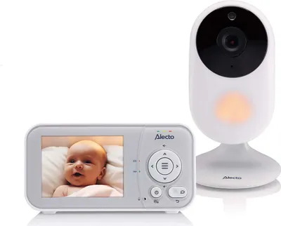 Image de Alecto DVM2028 - Babyphone avec caméra et écran 2.8" - vision nocturne et affichage de la température - blanc/gris
