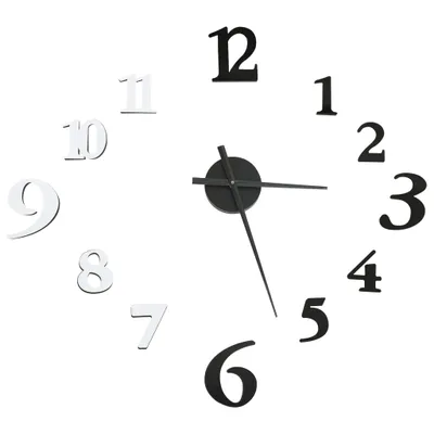 Produktbild von vidaXL 3D-Wanduhr Modernes Design Schwarz und Weiß 100 cm XXL