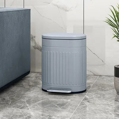 Produktbild von SUGIFT Mülleimer 20L mit Pedal und Soft-Close-Deckel, Treteimer herausnehmbarer Inneneimer, Metall pulverbeschichtet, Grau | 36,5 x 31,2 x 45 cm | 2,9 kg