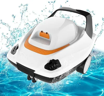 Zdjęcie produktu dla Bezprzewodowy Robot Basenowy PoolyPoly B0F6L771SS – Automatyczny Odkurzacz Akumulatorowy do 80 m² (Biały)