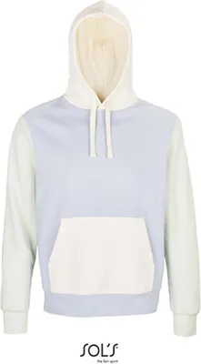 Produktbild von SOLs 03818 | Uni Collins Hooded Sweatshirt - Kapuzenpullover - Farbe: Creamy Blue/Creamy White/Creamy Green - Größe: L