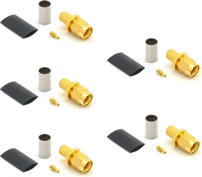 Image de RP-SMA mâle LMR240 LMR-240 RG59U RG8X RG-8X Connecteur de câble coaxial RF, plaqué or (pack de 5)