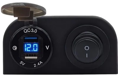 Produktbild von ProRide 12V USB-Autoladegerät 2x 5V/2,4A Aufbaumontage mit Voltmeter