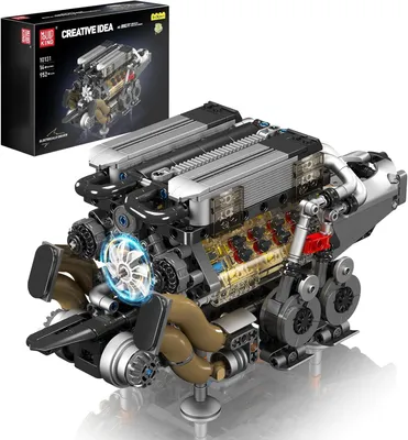 Obrázek produktu pro Sada stavebních kostek Mould King 10131 Technik W16 Motor – model motoru s motory a turbodmychadly, stavebnice pro dospělé (952 dílků)