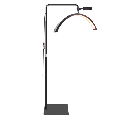 Obrázek produktu pro HD-M6XR LED stojací lampa ve tvaru půlměsíce 36W – video světlo pro krásu se stojanem a držákem na telefon