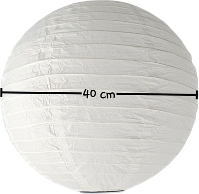 Lampenschirm Papierschirm Deko weiß Schirm, Ersatzschirm, Lampenglas für Pendellampe, Tischlampe, Fluter Leuchte (1x Papierlampenschirm Ø40cm)