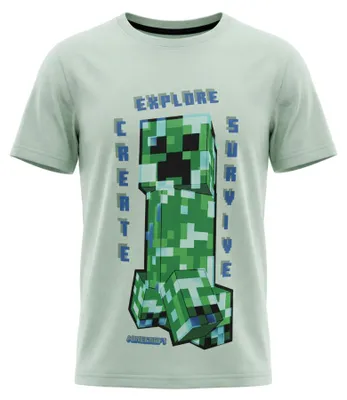 Produktbild von Minecraft Gamer Creeper Kinder T-Shirt Kurzarm Shirt 100% Baumwolle Gr. 116 - Grün