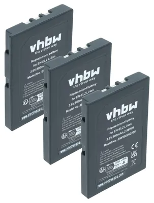 Produktbild von vhbw 3x Akku kompatibel mit Nikon Coolpix 3500, 2500, SQ Kamera (800 mAh, 3,6 V, Li-Ion)