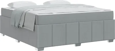 Zdjęcie produktu dla vidaXL Rama łóżka z materacem jasnoszara 180 x 200 cm tkanina