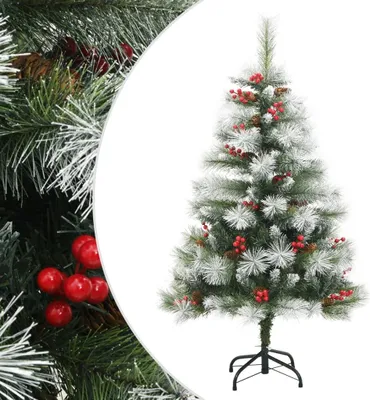 Image de Sapin de Noël artificiel avec pommes de pin et baies 150 cm