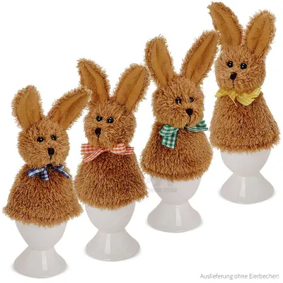 Produktbild von Eierwärmer Plüsch braun 4er Set je 8 cm