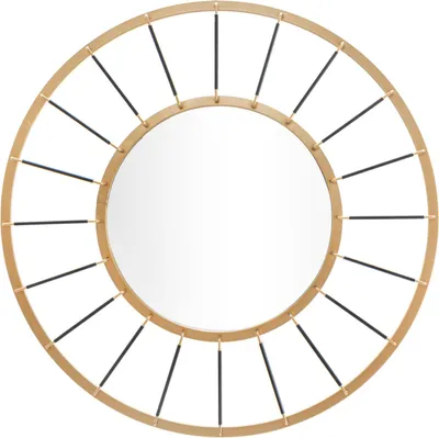 Obrázok produktu pre FURNLUX Nástenné zrkadlo Glamy Gold 81 cm / Hlavná farba: zlatá / Rozmery: 81 x 81 x 7 cm