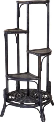 Produktbild von KRINES HOME Blumenständer / Blumensäule aus Rattan Farbe Dunkelblau -  in DE