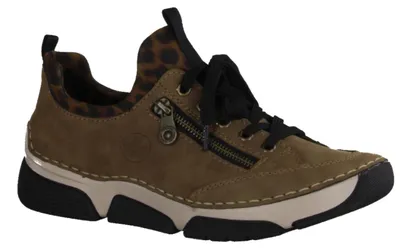 Produktbild von Rieker 45973-24 Damensneaker, Materialmix, Braun, Leder-Decksohle - Damenschuhe Sneaker, Braun