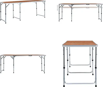 Produktbild von vidaXL Klappbarer Campingtisch Aluminium 180 x 60 cm - Camping-Tisch - Camping-Tische - Campingtisch - Campingtische