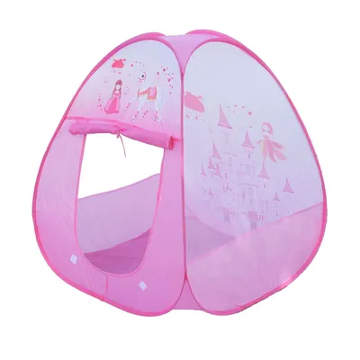 Immagine prodotto di Tenda da gioco pieghevole a forma di castello per bambine, rosa, 80x80x90 cm