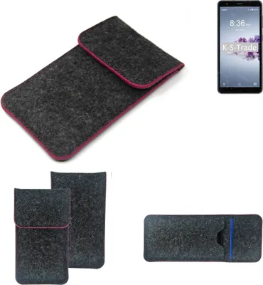 Produktbild von K-S-Trade Handy Schutz Hülle kompatibel mit ZTE Blade A3 Prime Schutzhülle Handyhülle Filztasche Pouch Tasche Case Sleeve Filzhülle dunkelgrau