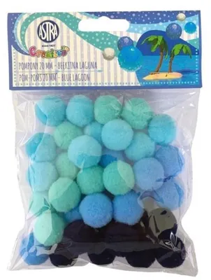 Produktbild von CREATIVO Plüsch POMPOM Bälle BLUE LAGOON, 20mm, 335121020