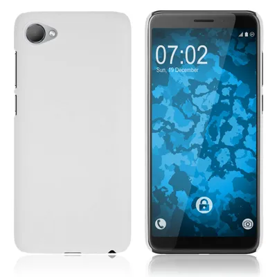 Produktbild von PhoneNatic Case kompatibel mit HTC Desire 12 - Hülle weiß gummiert Hard-case Cover