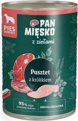Zdjęcie produktu dla Mokra karma dla psa Mr Meat Pate z królikiem i ziołami 400g