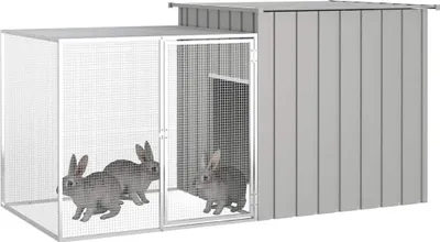 Obrázek produktu pro vidaXL Klec pro králíky šedá 200x91x100 cm Pozinkovaná ocel