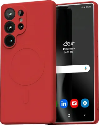 Zdjęcie produktu dla Mercury Magsafe Semi-Silicone Sam S25 Ultra S938 Czerwony /Red